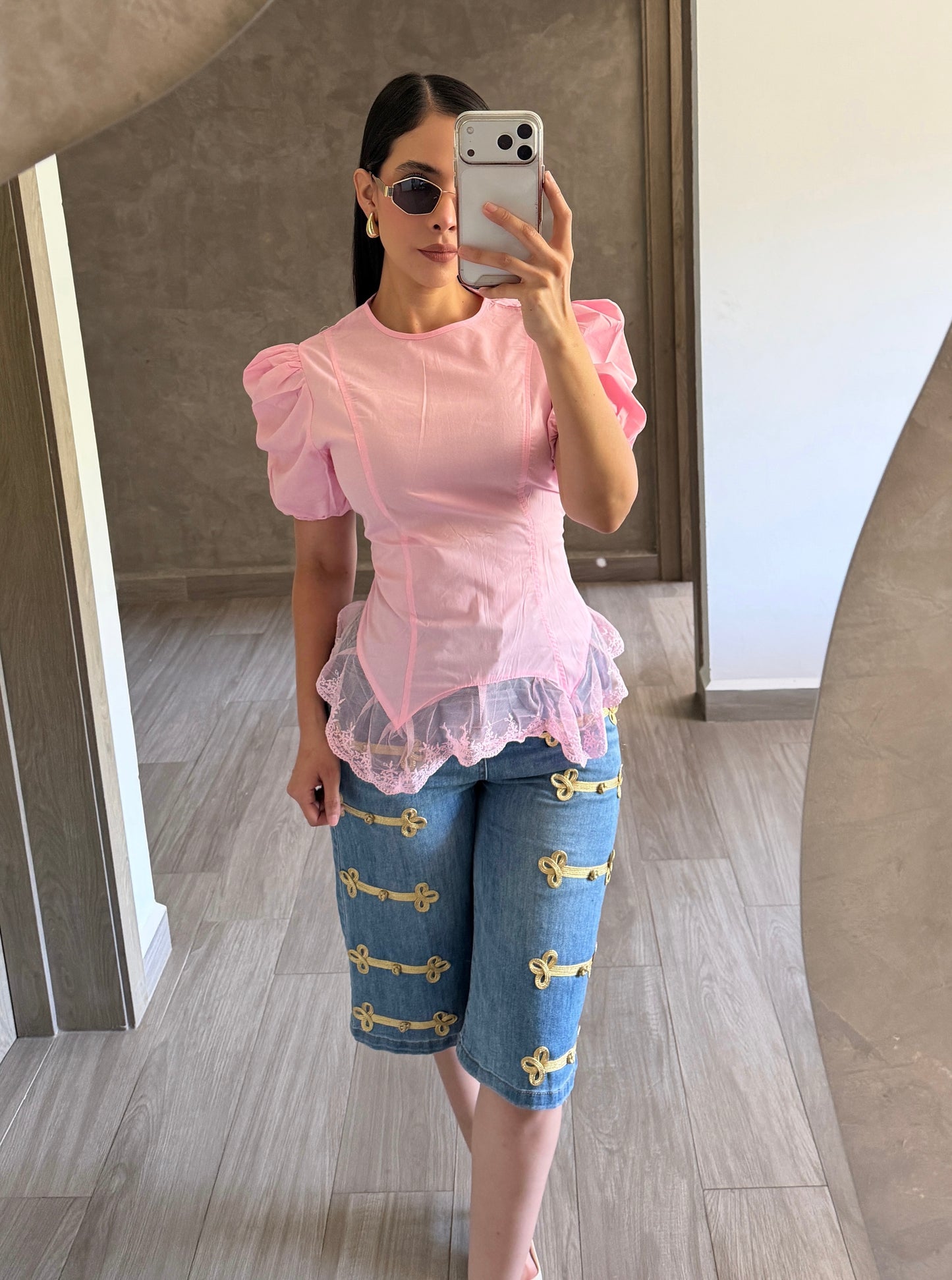 Blusa Manga Abullonada