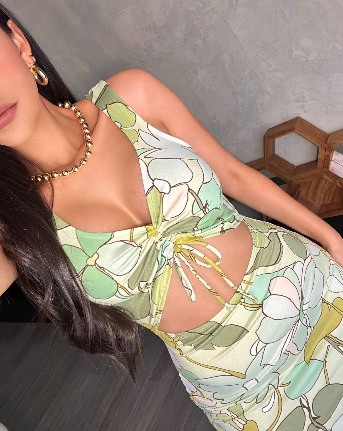 Vestido Flores Menta