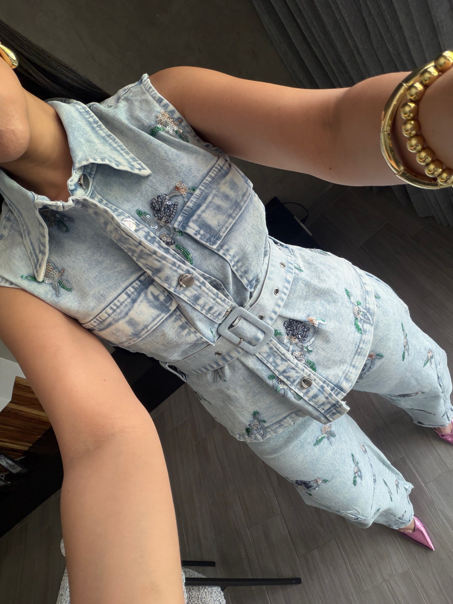Set Denim Flores