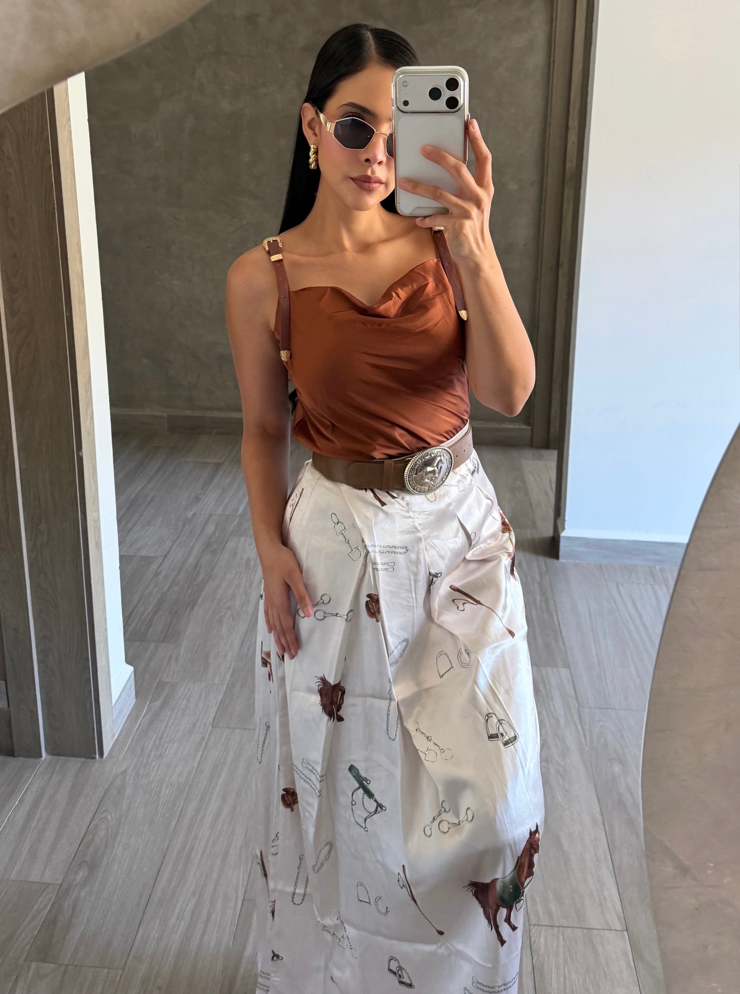 Falda Satinada Caballos