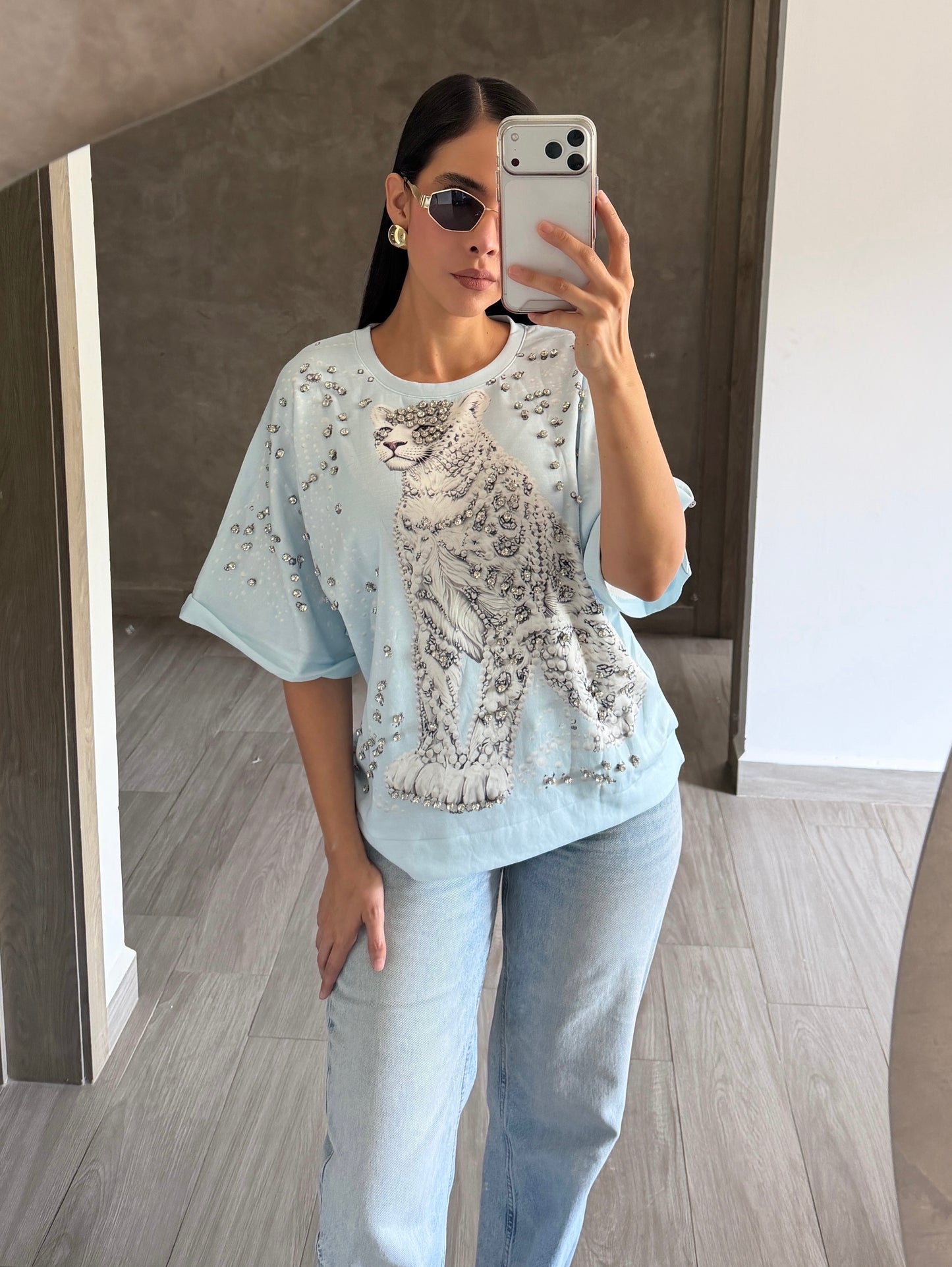 Blusa Oversize Leopardo
