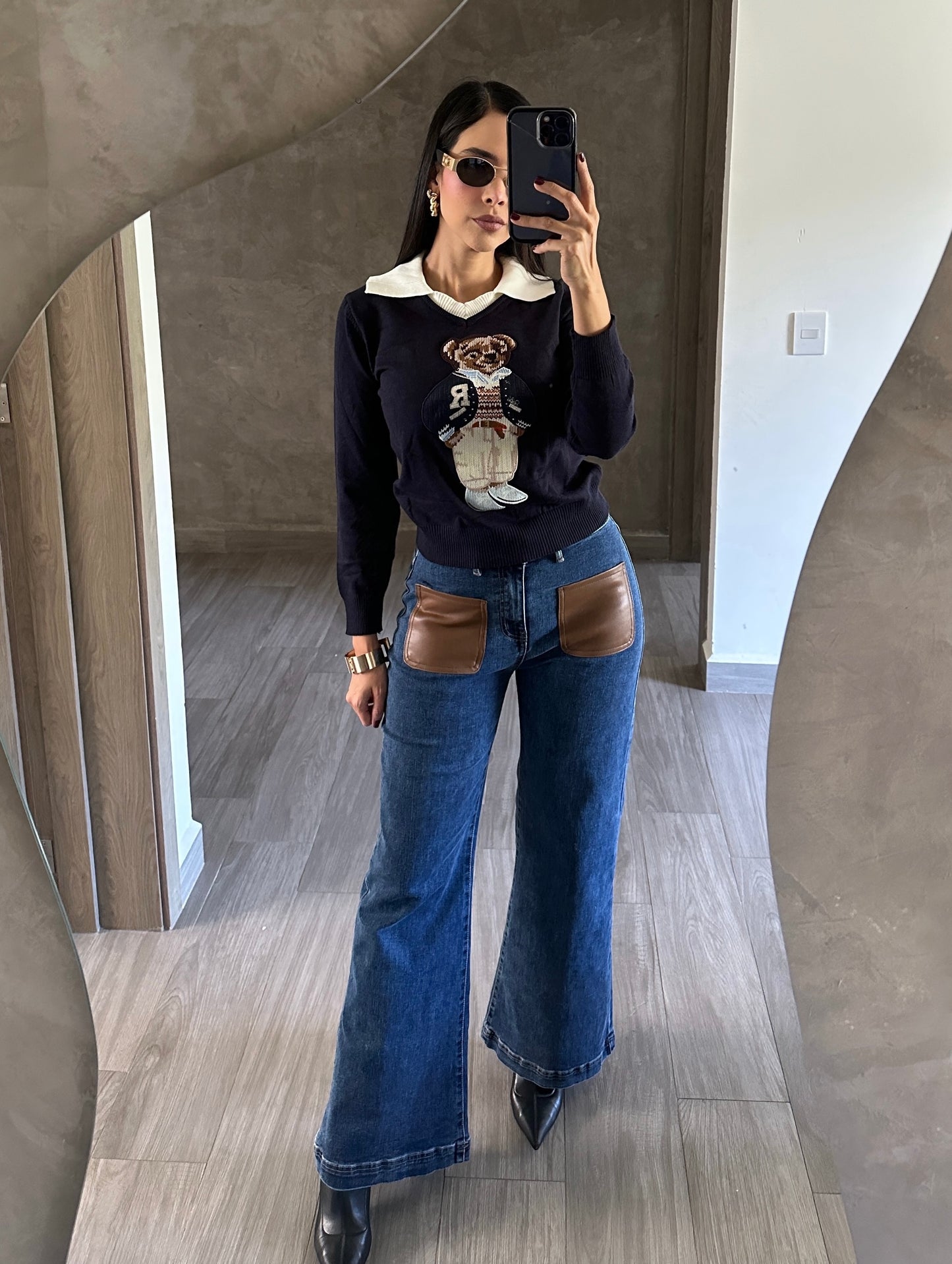 Jeans Bolsos Camel