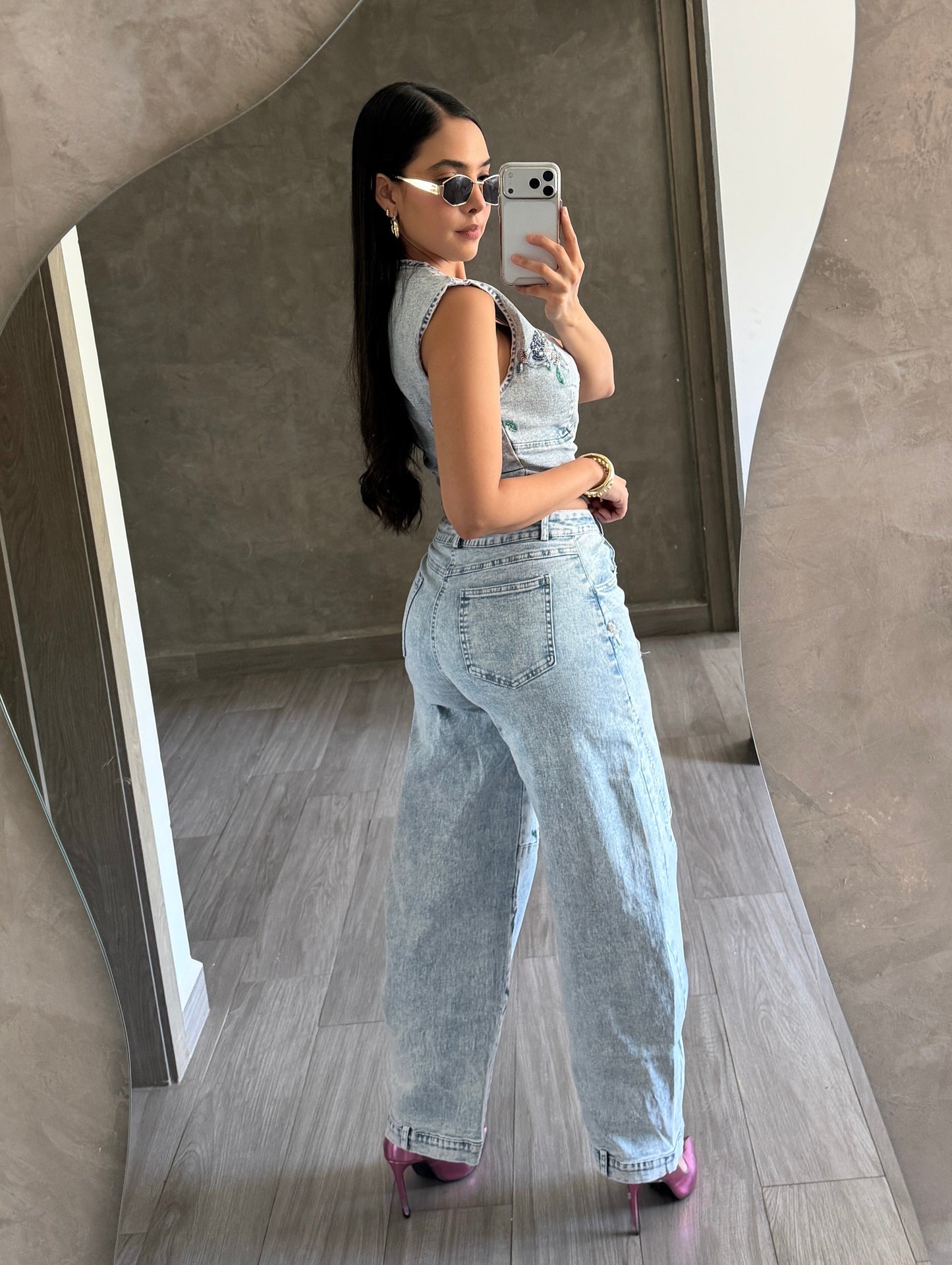 Set Denim Flores
