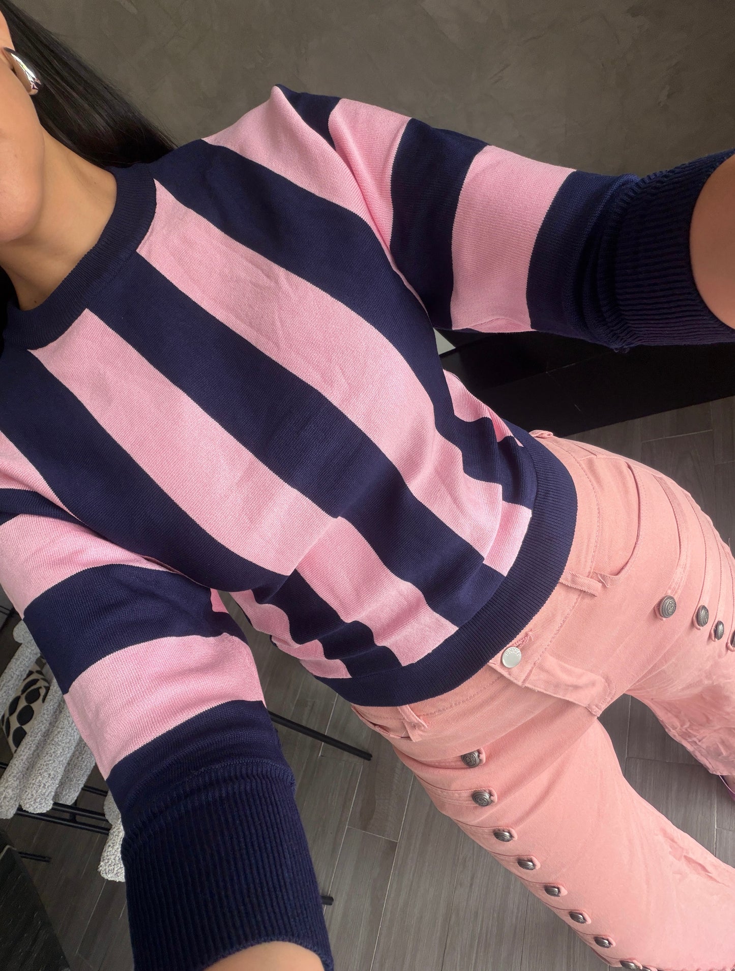 Blusa Rayas Rosa
