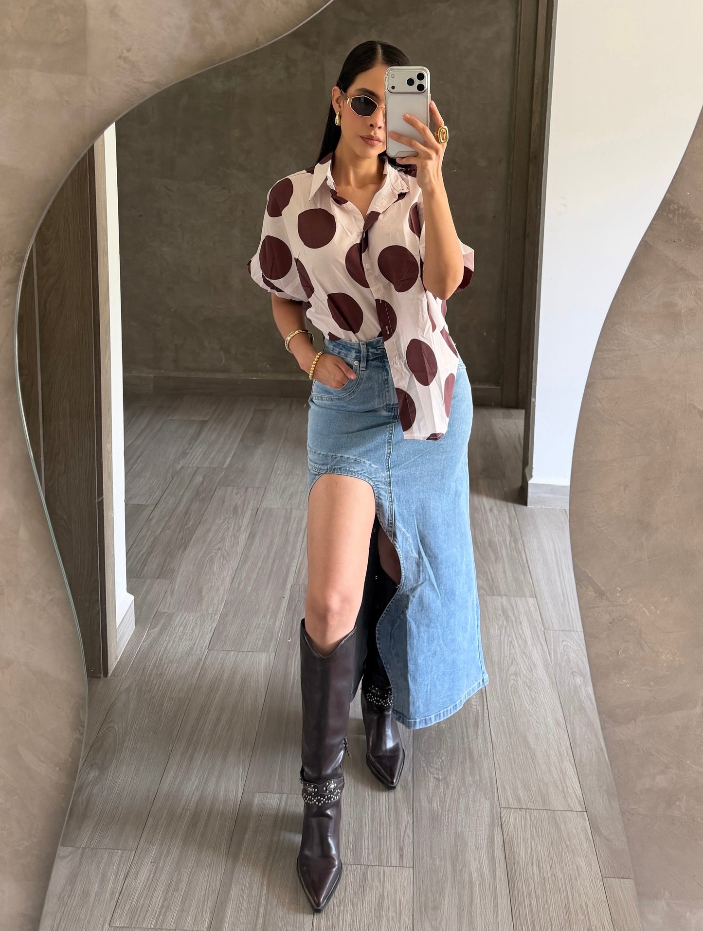 Camisa Polka Café