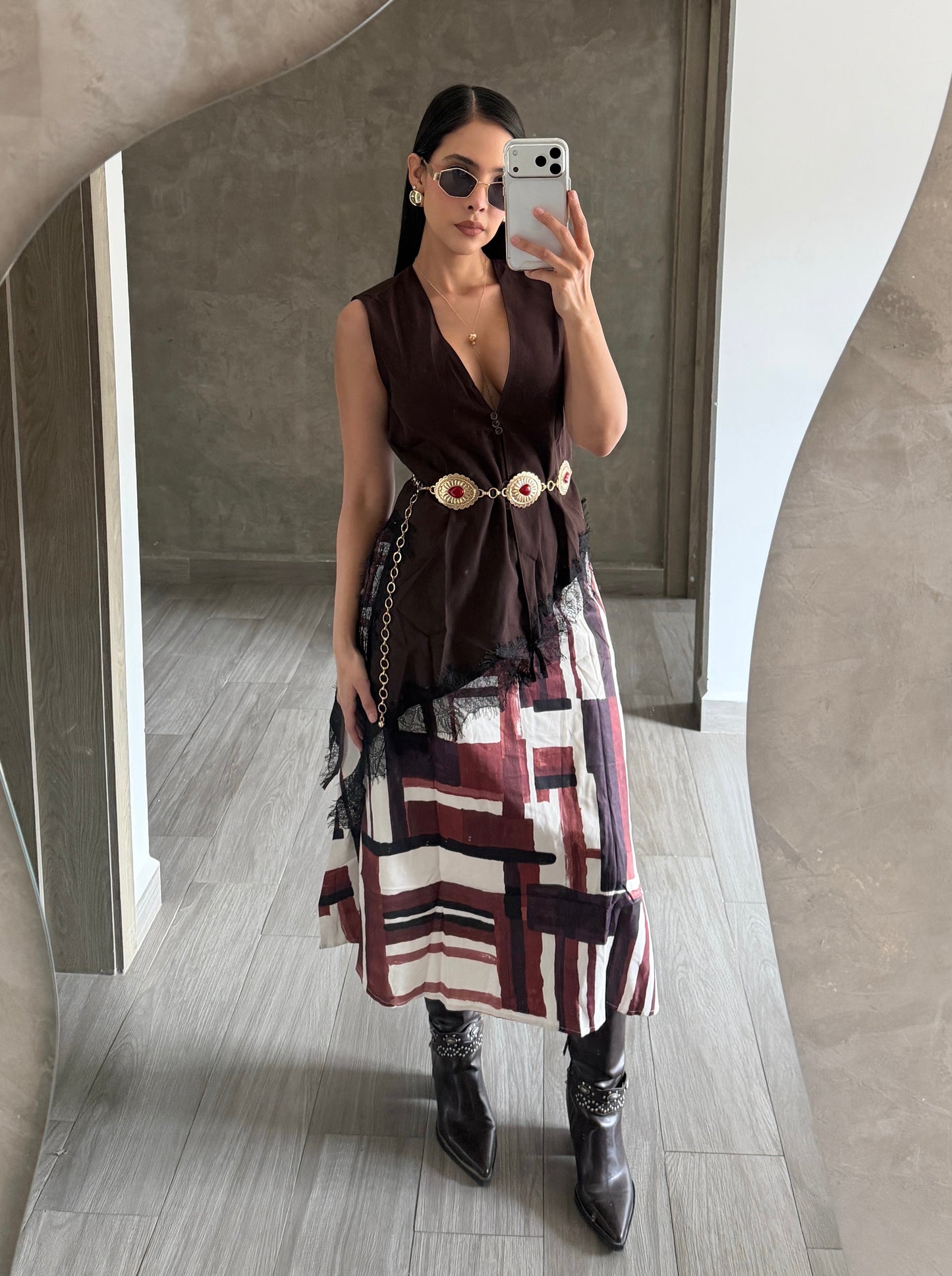 Blusa Asimétrica Café