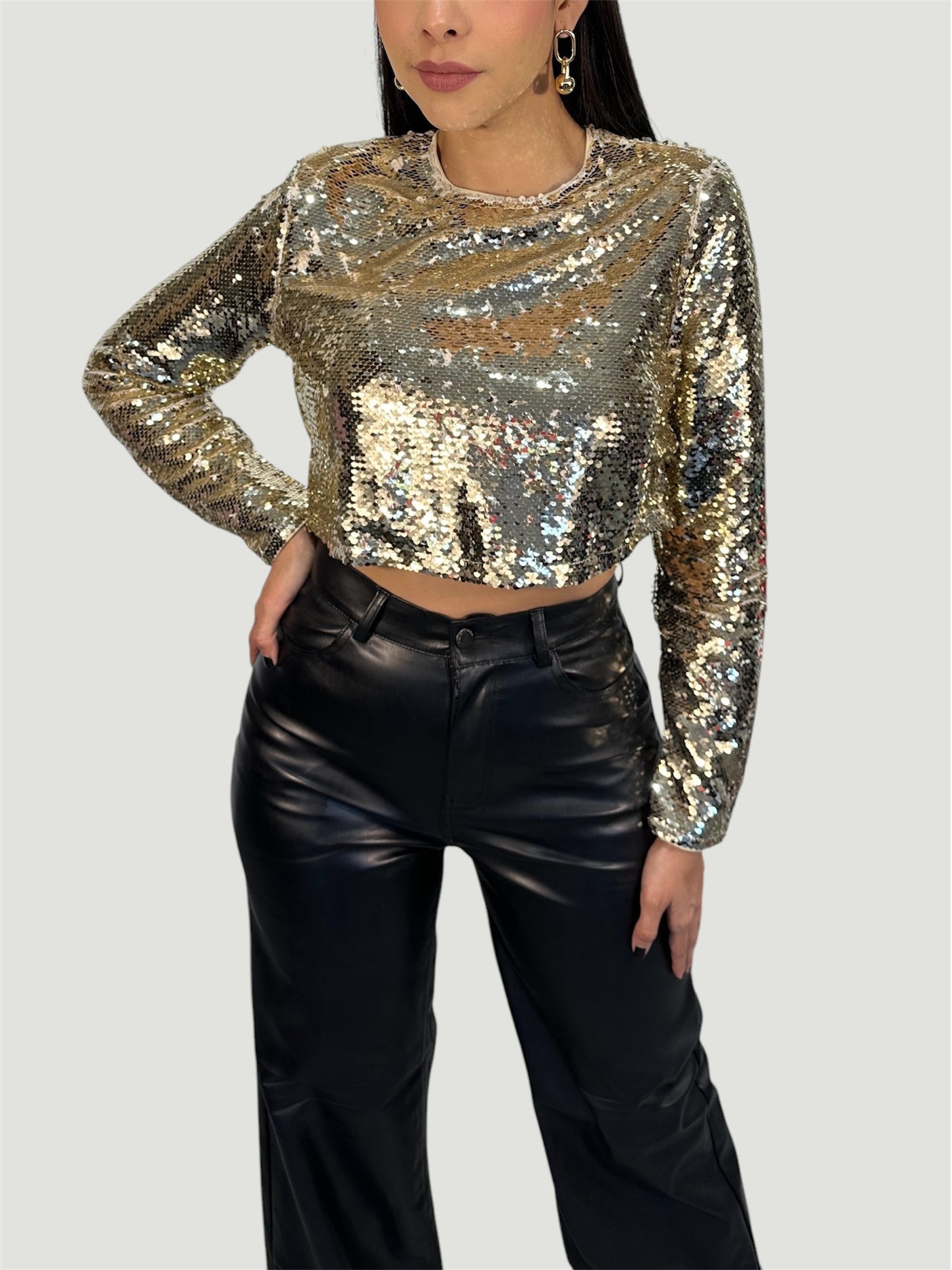 Blusa Lentejuelas Doradas
