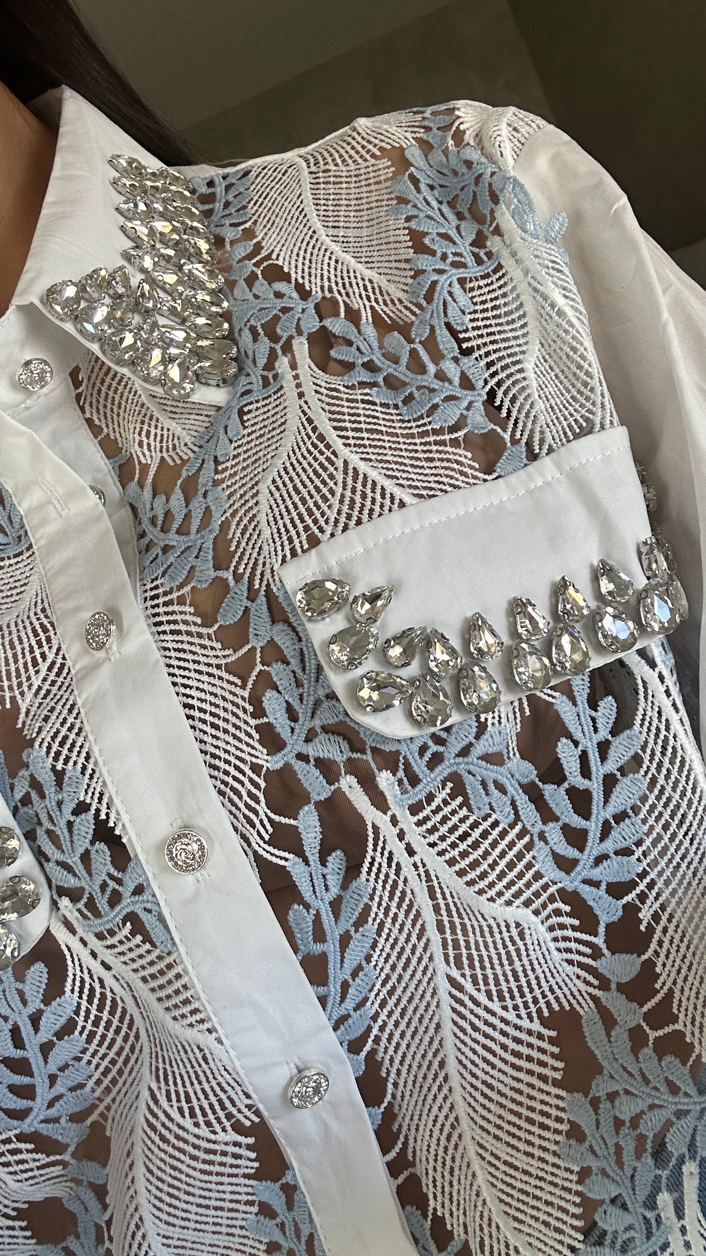 Blusa Encaje Hojas