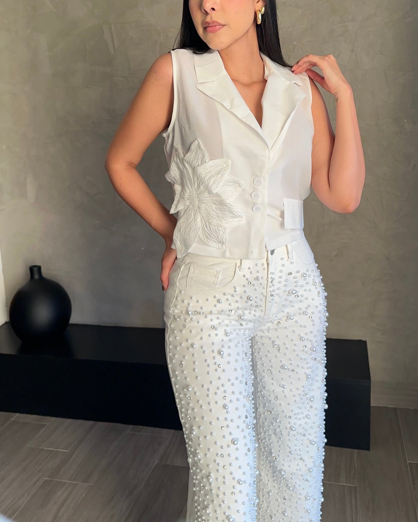 Blusa Flor Blanca