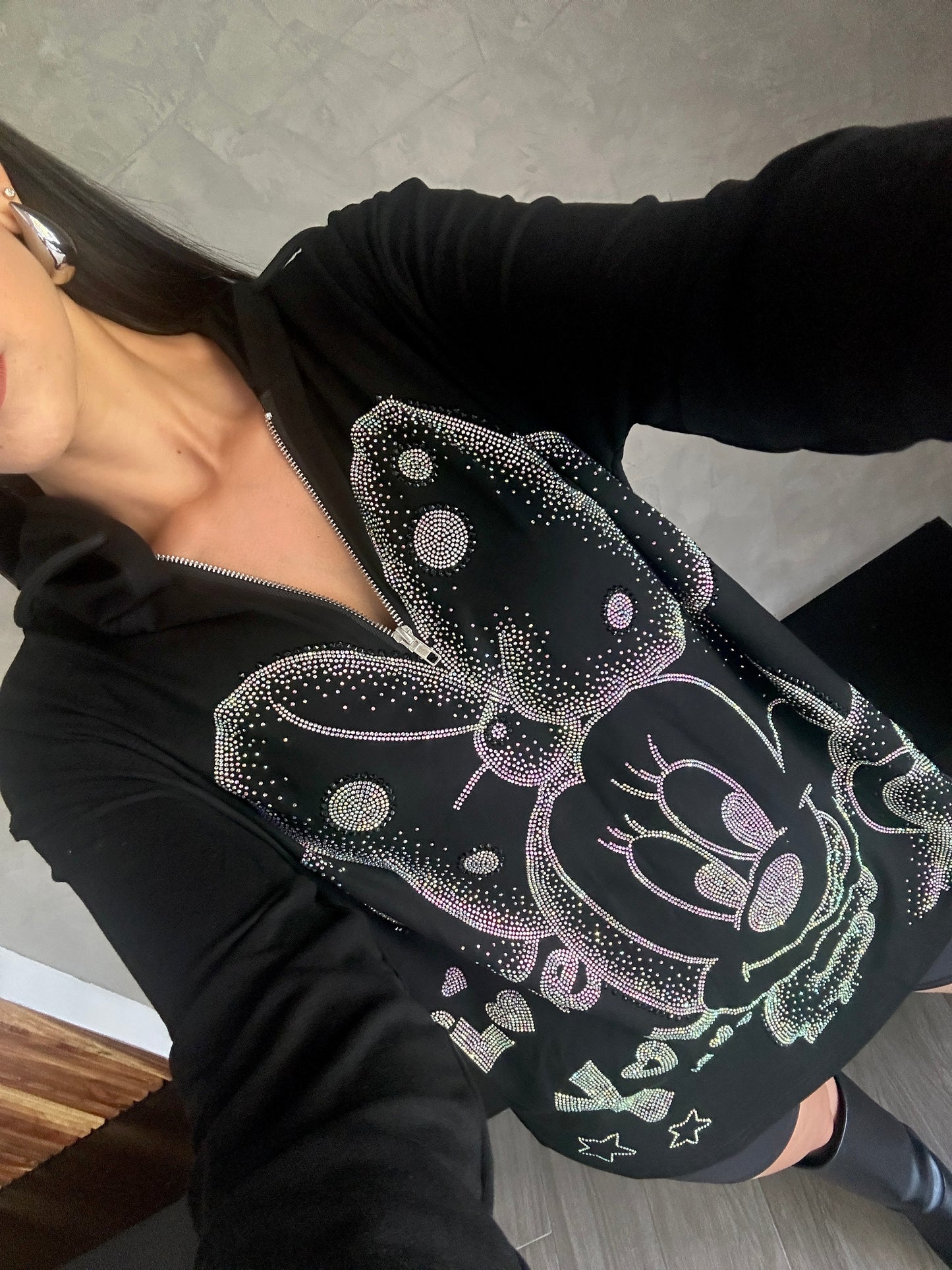 Sudadera Minnie Cristales