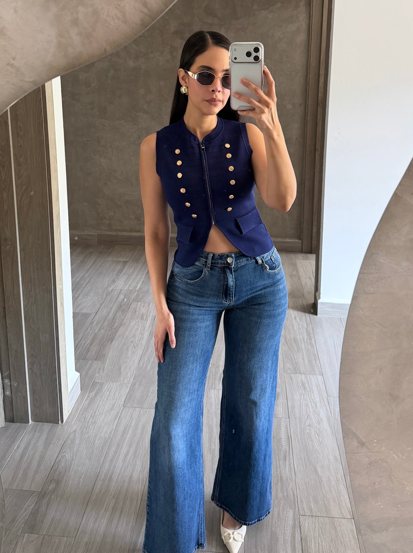 Blusa Napoleón Azul Marino