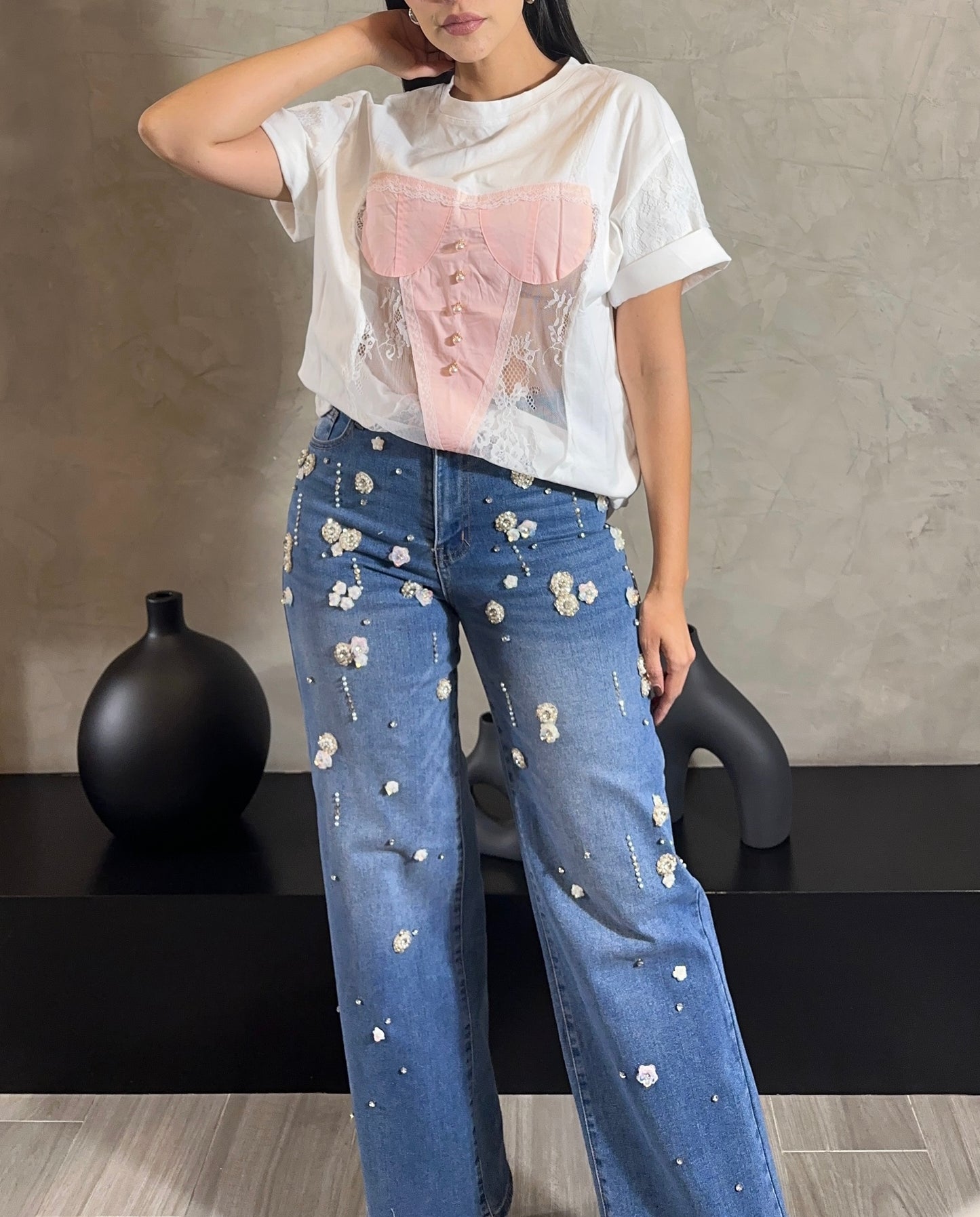 Playera Encaje