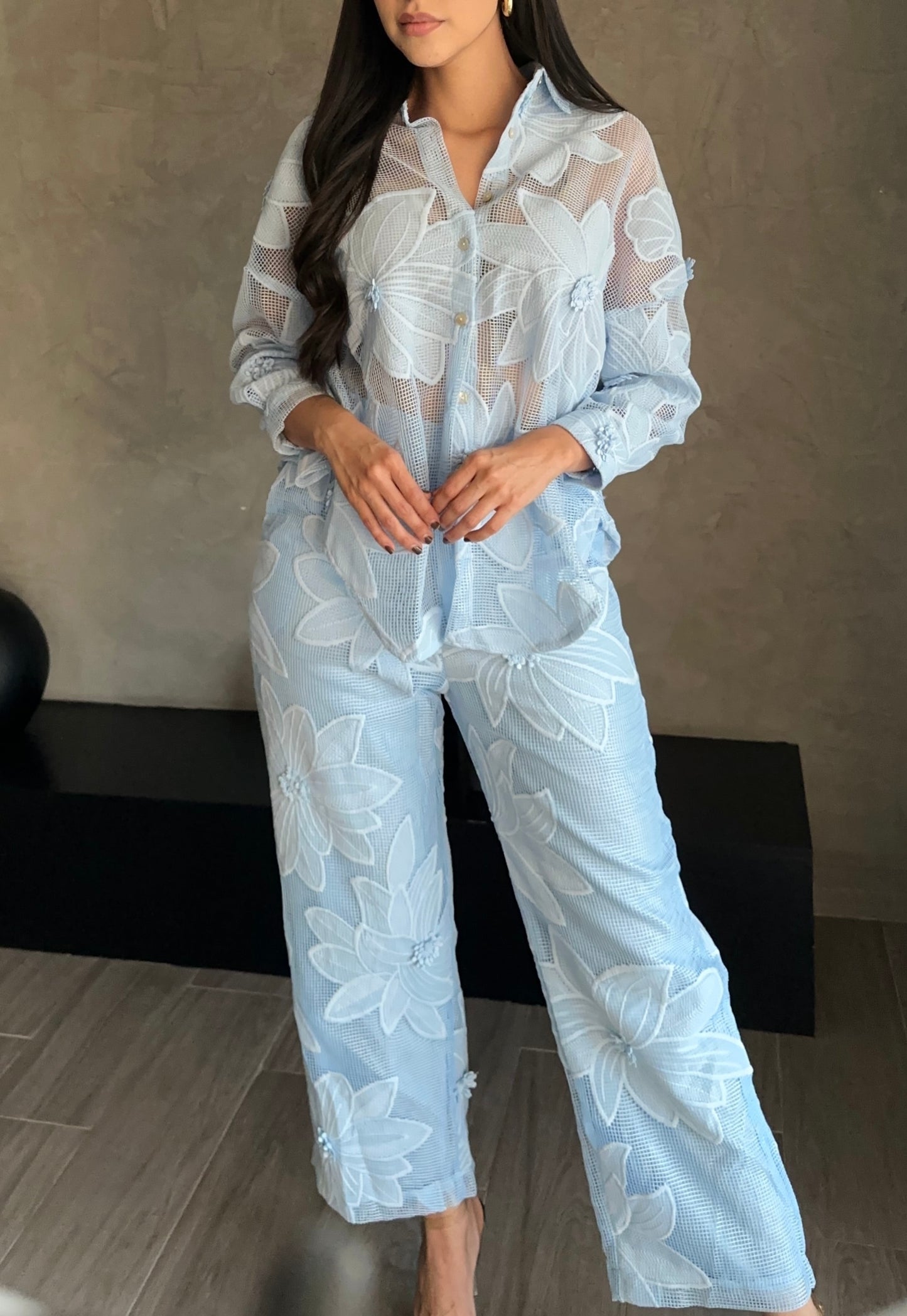 Set Azul Flores