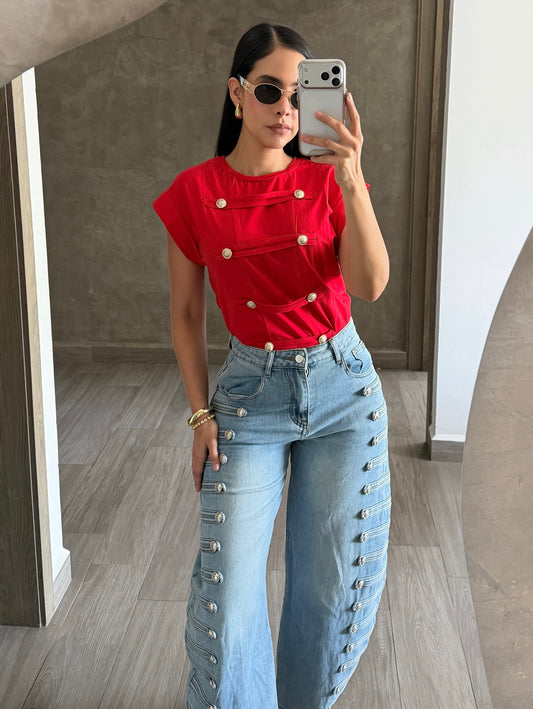 Blusa Napoleón Roja