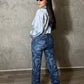 Jeans Flores Cristales