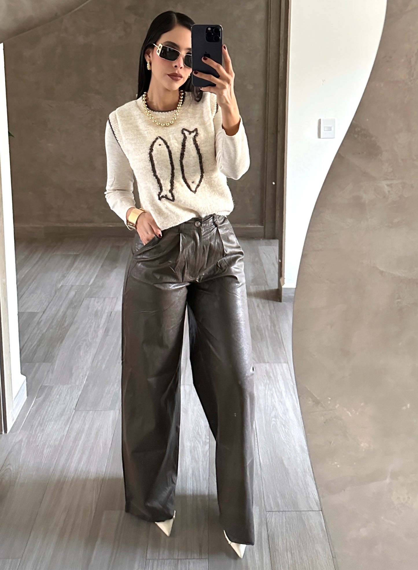 Blouse with Fish Vest