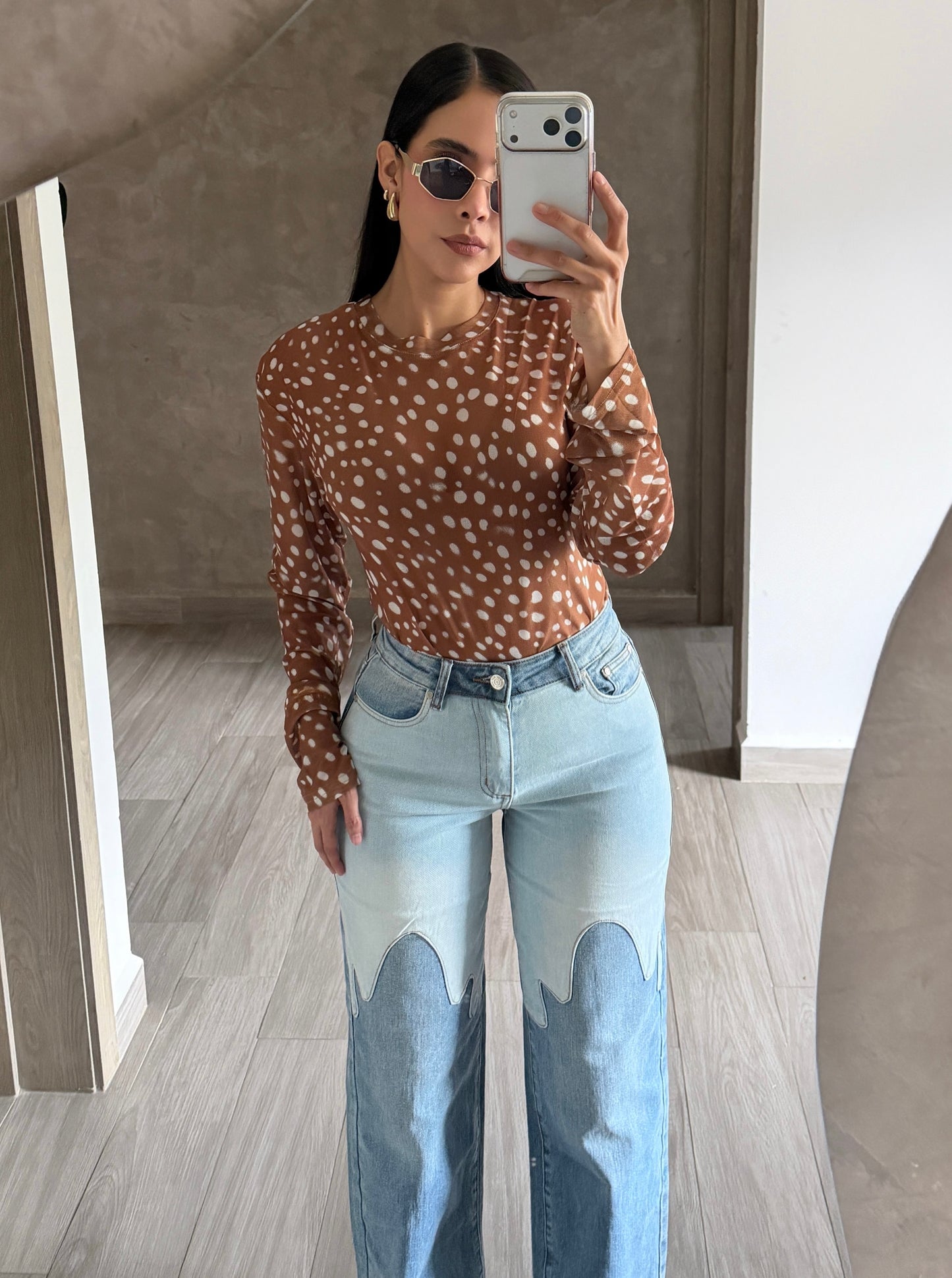 Blusa Mesh Print