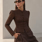 Blusa Encaje Café