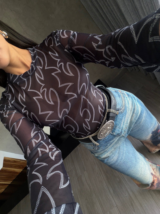 Blusa Mesh Rodeo
