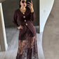 Blusa Café Maxi Botones