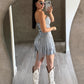 Vestido Denim Flecos