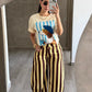 Pantalón Barrel Rayado