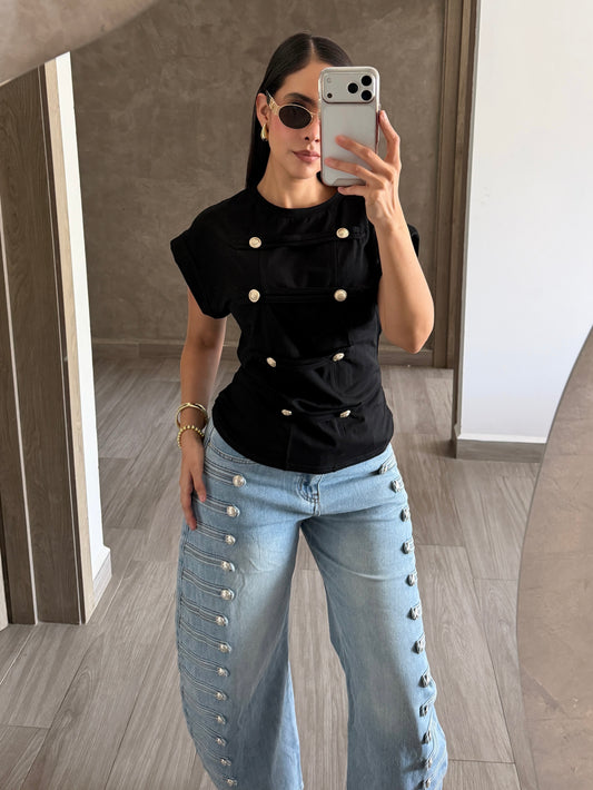 Blusa Napoleón Negra