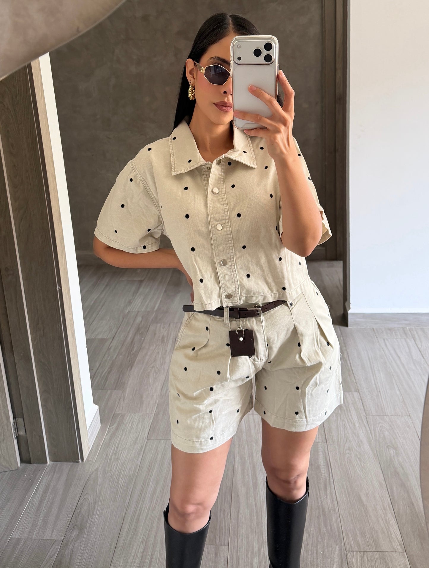 Set Polka Beige
