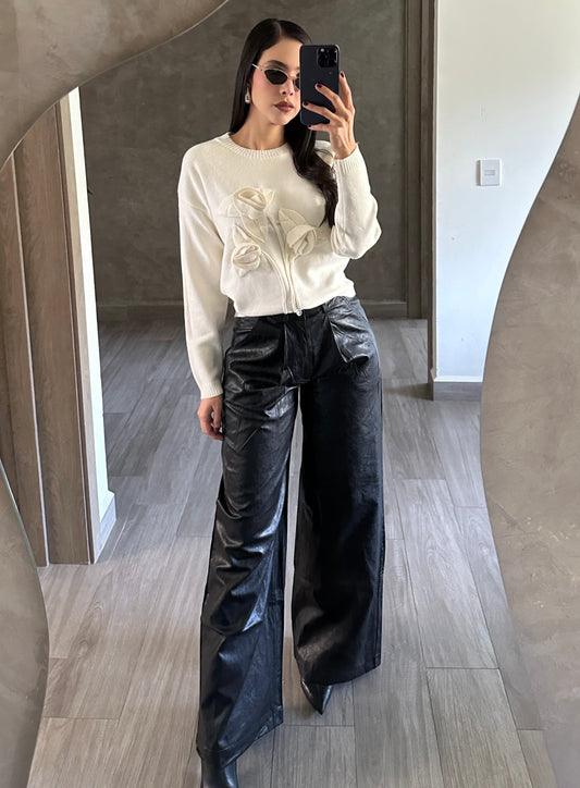 Leather Flare Pants