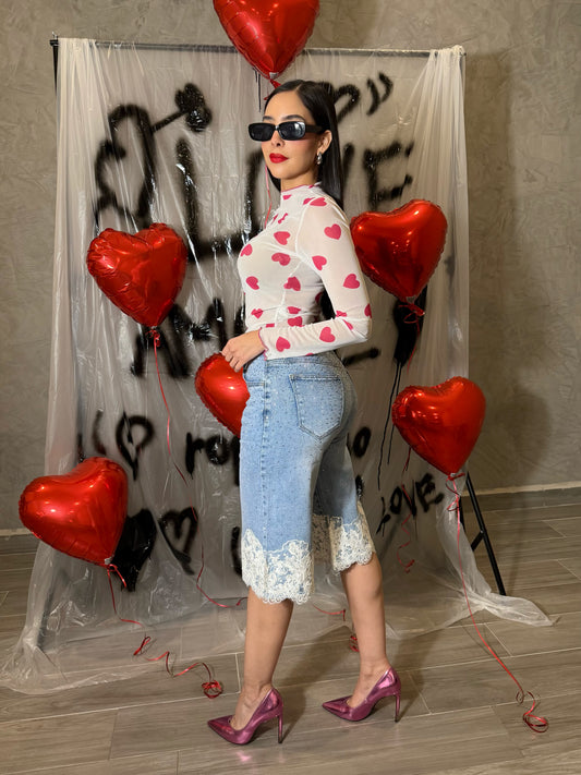 Bermuda Cristales Encaje