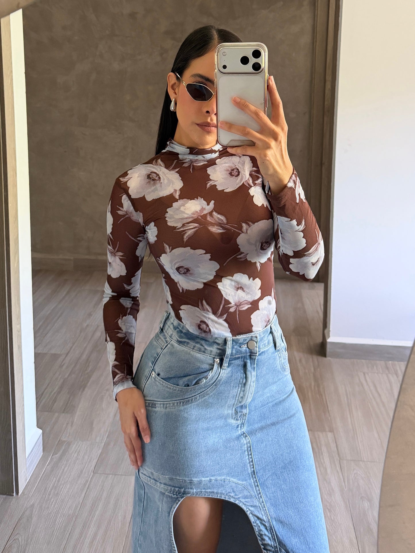 Blusa Mesh Flores