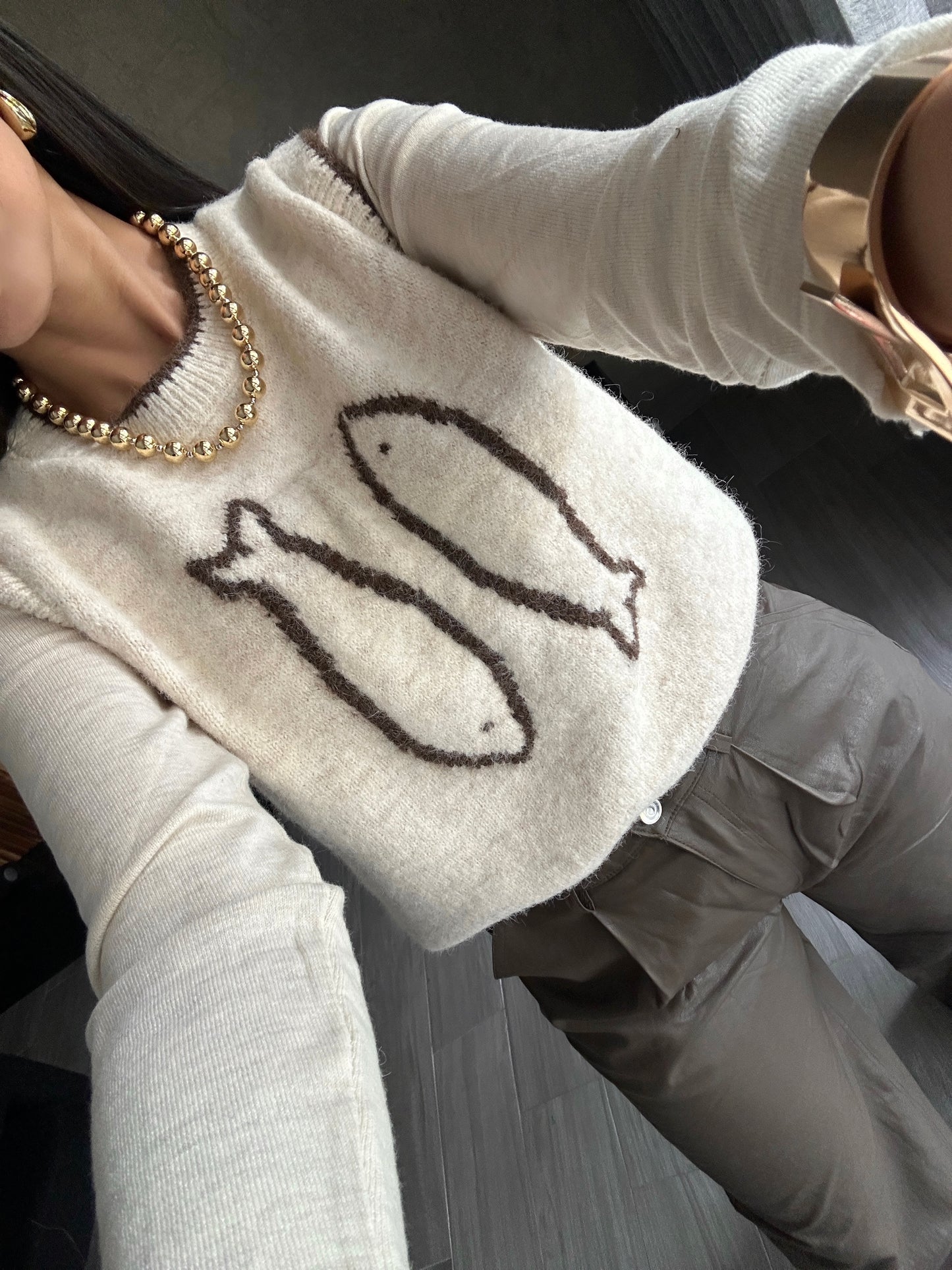 Blouse with Fish Vest