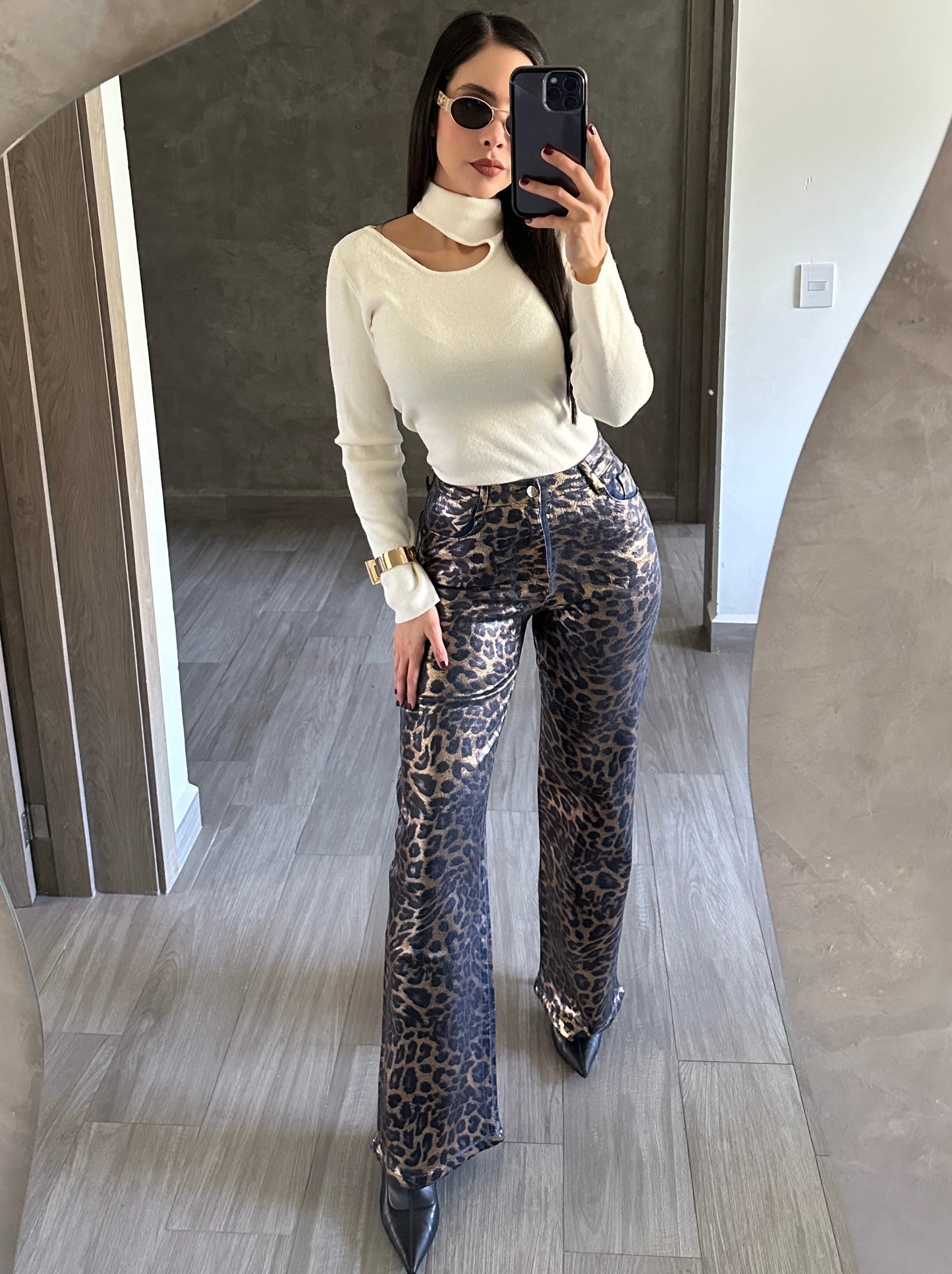 Leopard Foil Jeans