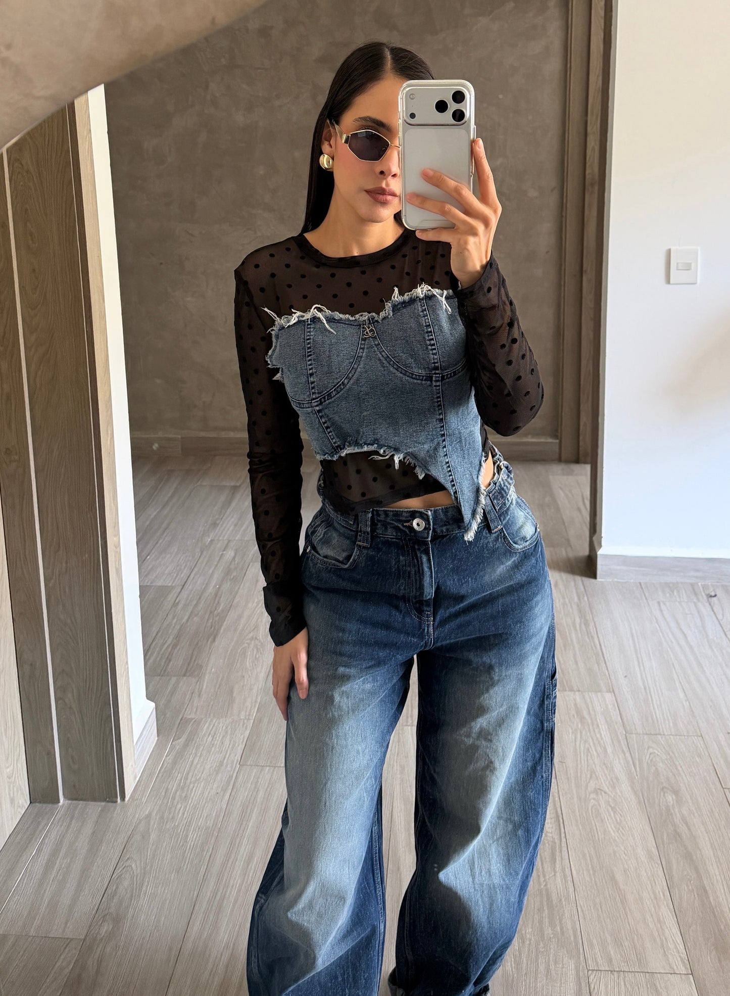 Blusa Mesh Con Top