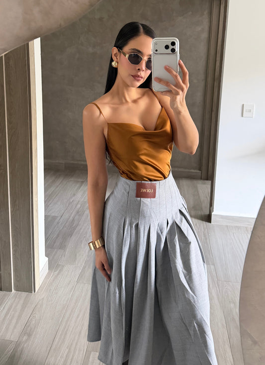 Falda Midi Gris