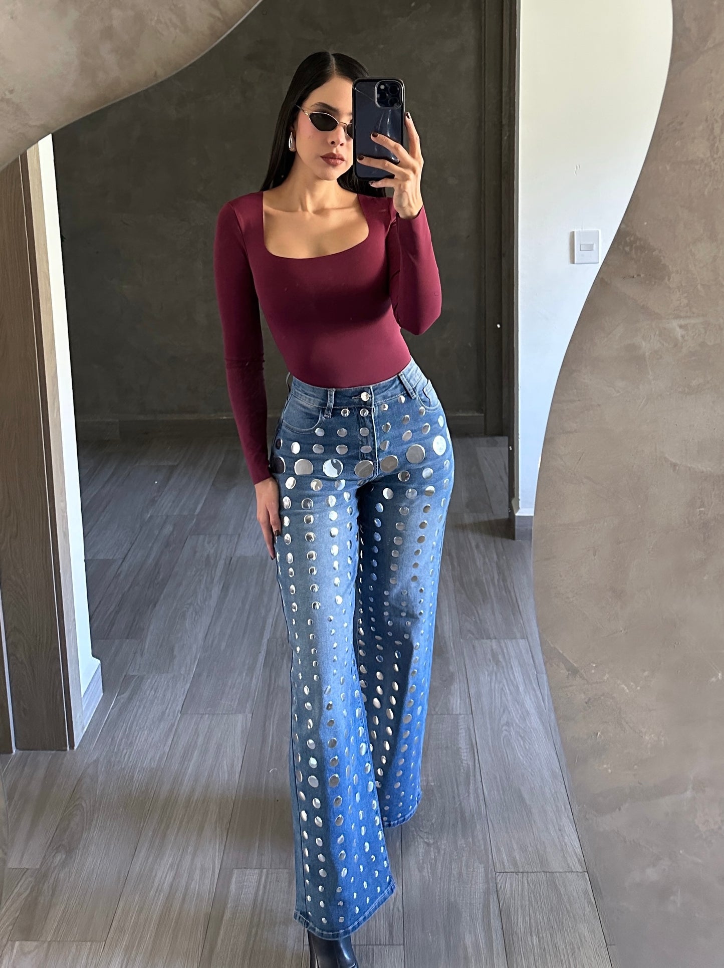 Silver Circle Jeans