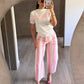 Pantalón Rayas Rosa