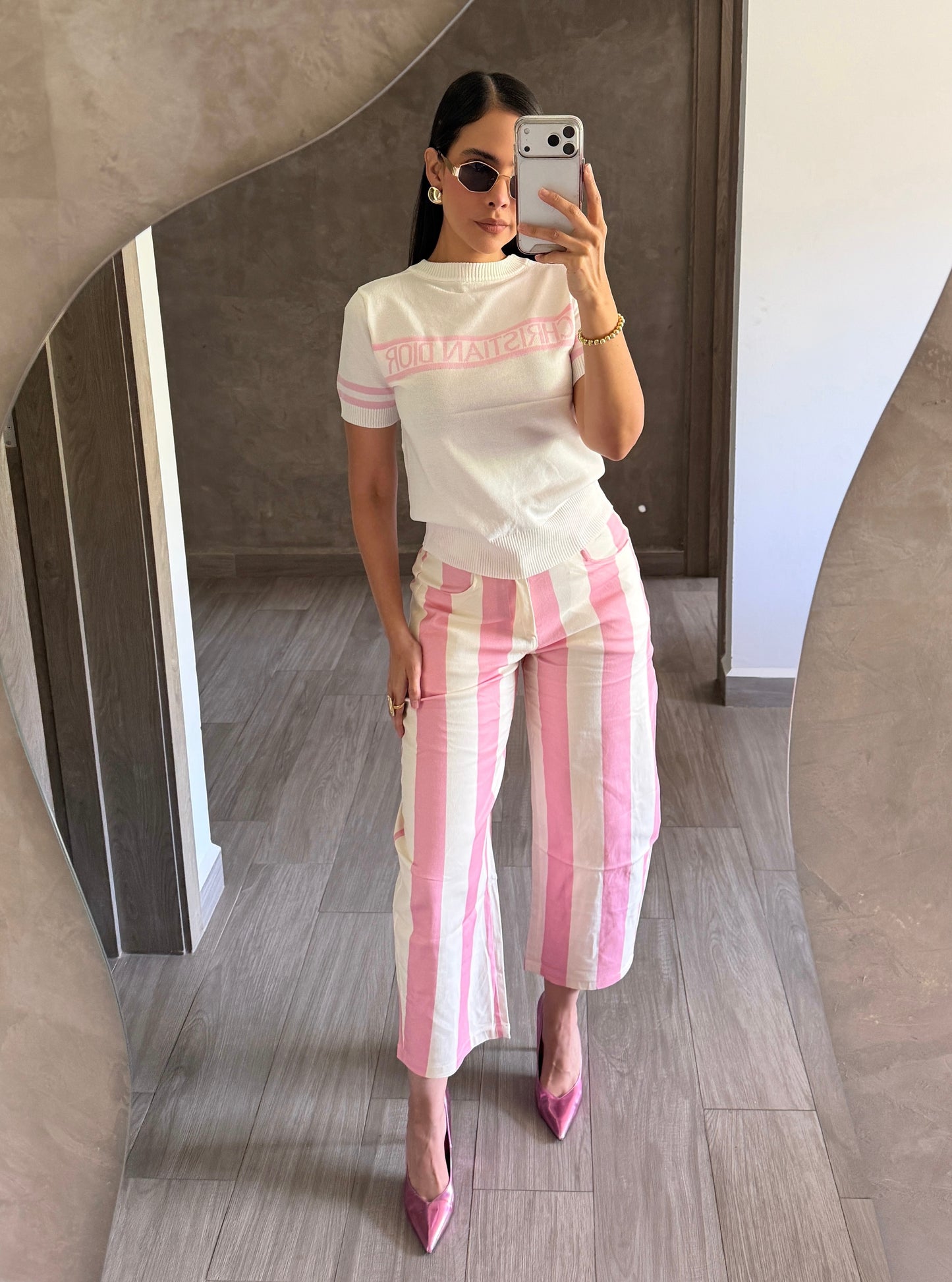 Pantalón Rayas Rosa
