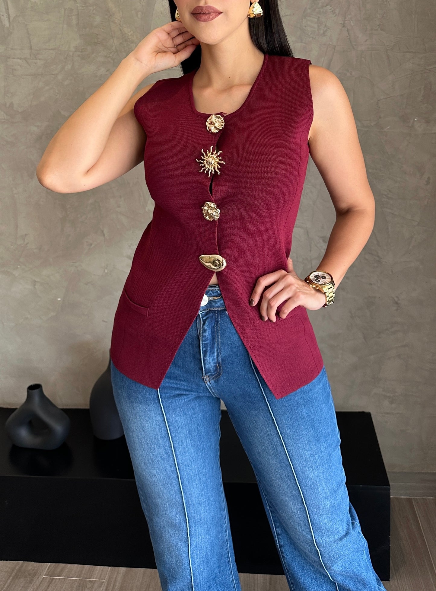 Blusa Tinta Botones