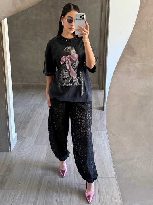 Pantalón Encaje Negro