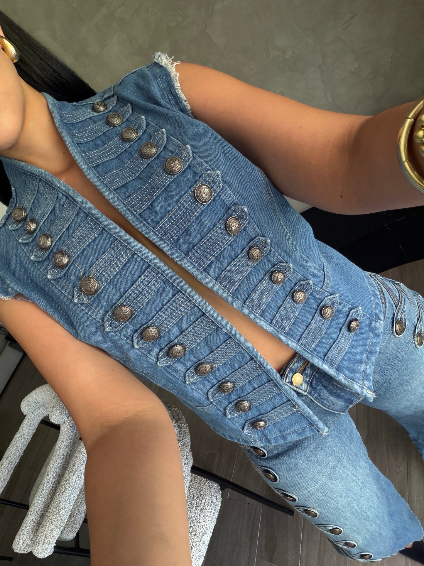 Chaleco Napoleón Denim