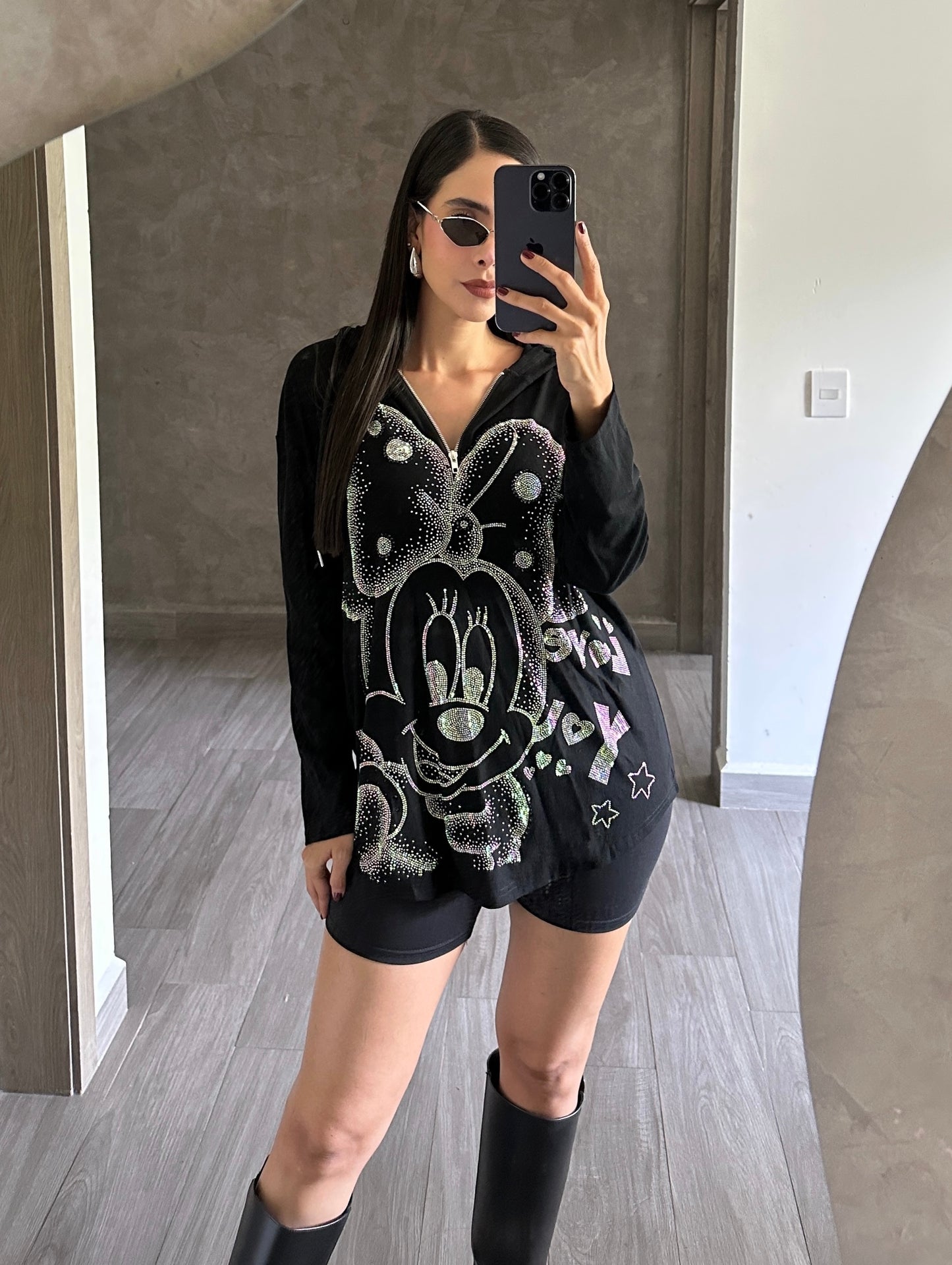 Sudadera Minnie Cristales