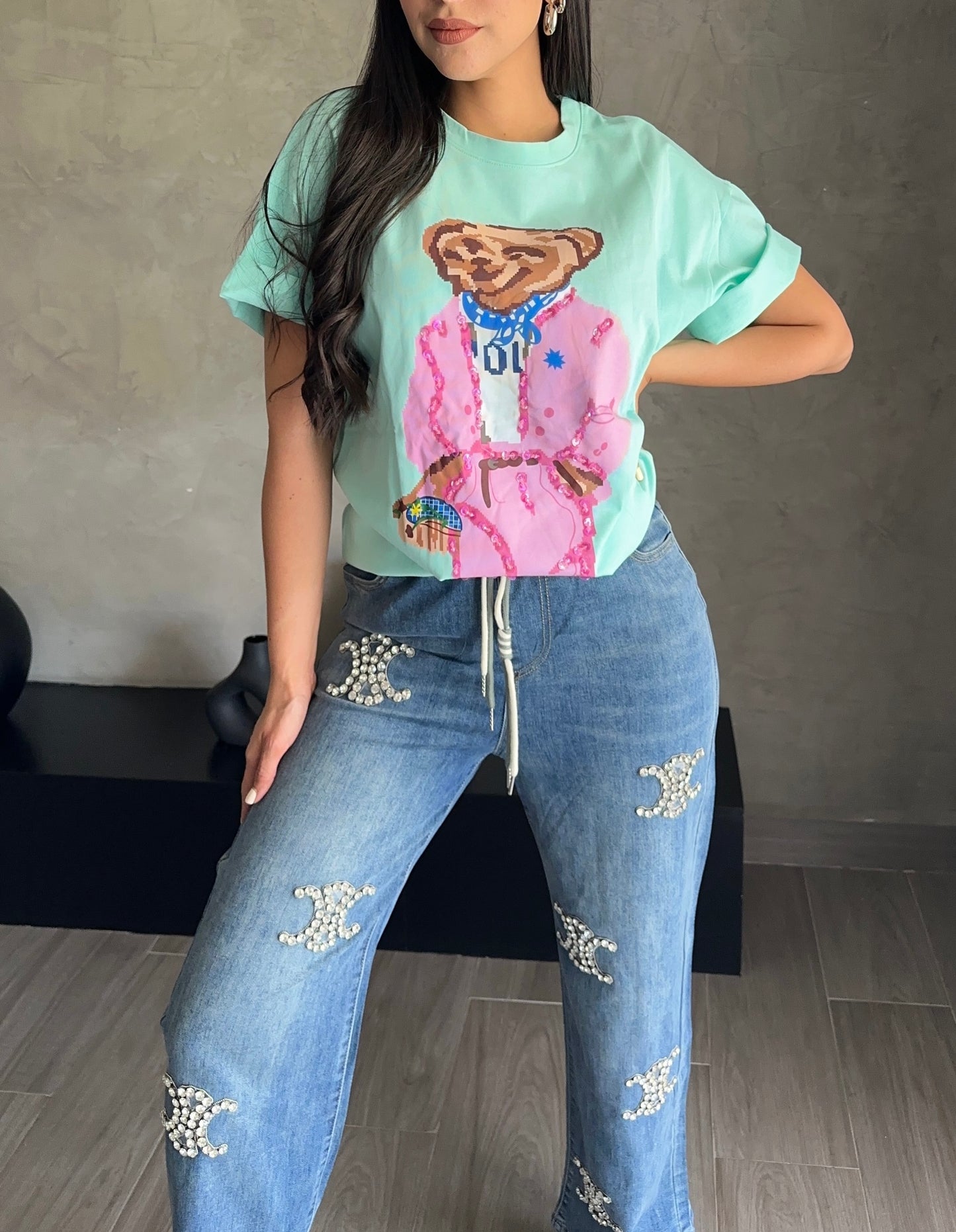 Playera Oso Menta