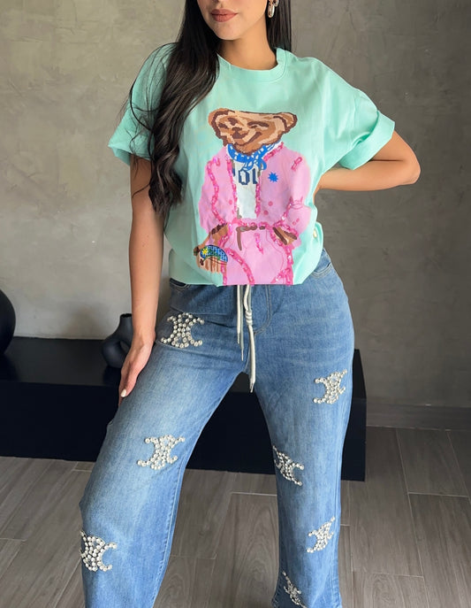 Playera Oso Menta