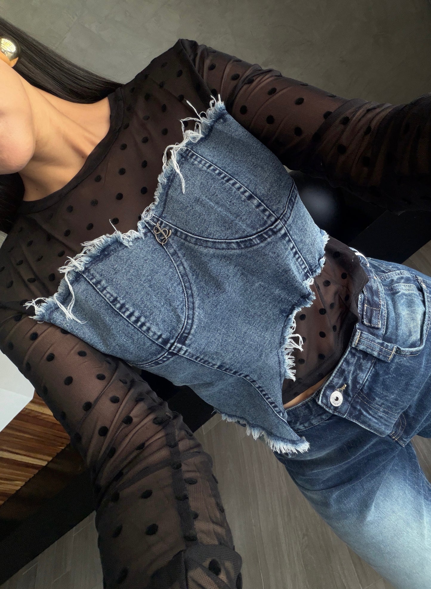 Blusa Mesh Con Top