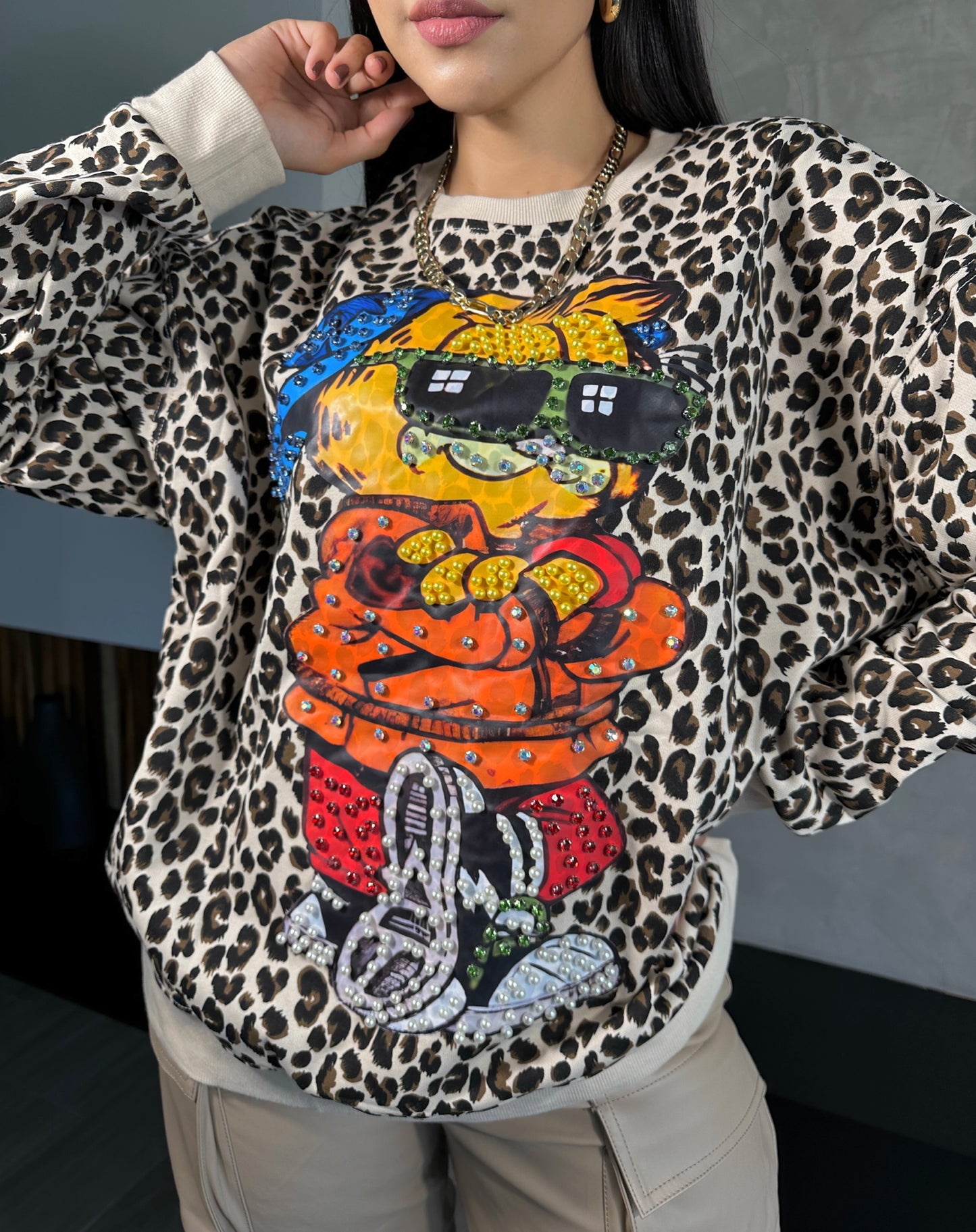 Sudadera Garfield Lentes