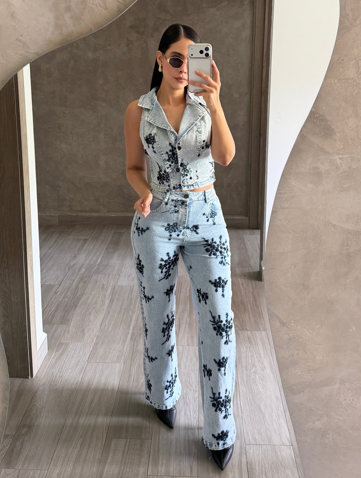 Set Denim Flores