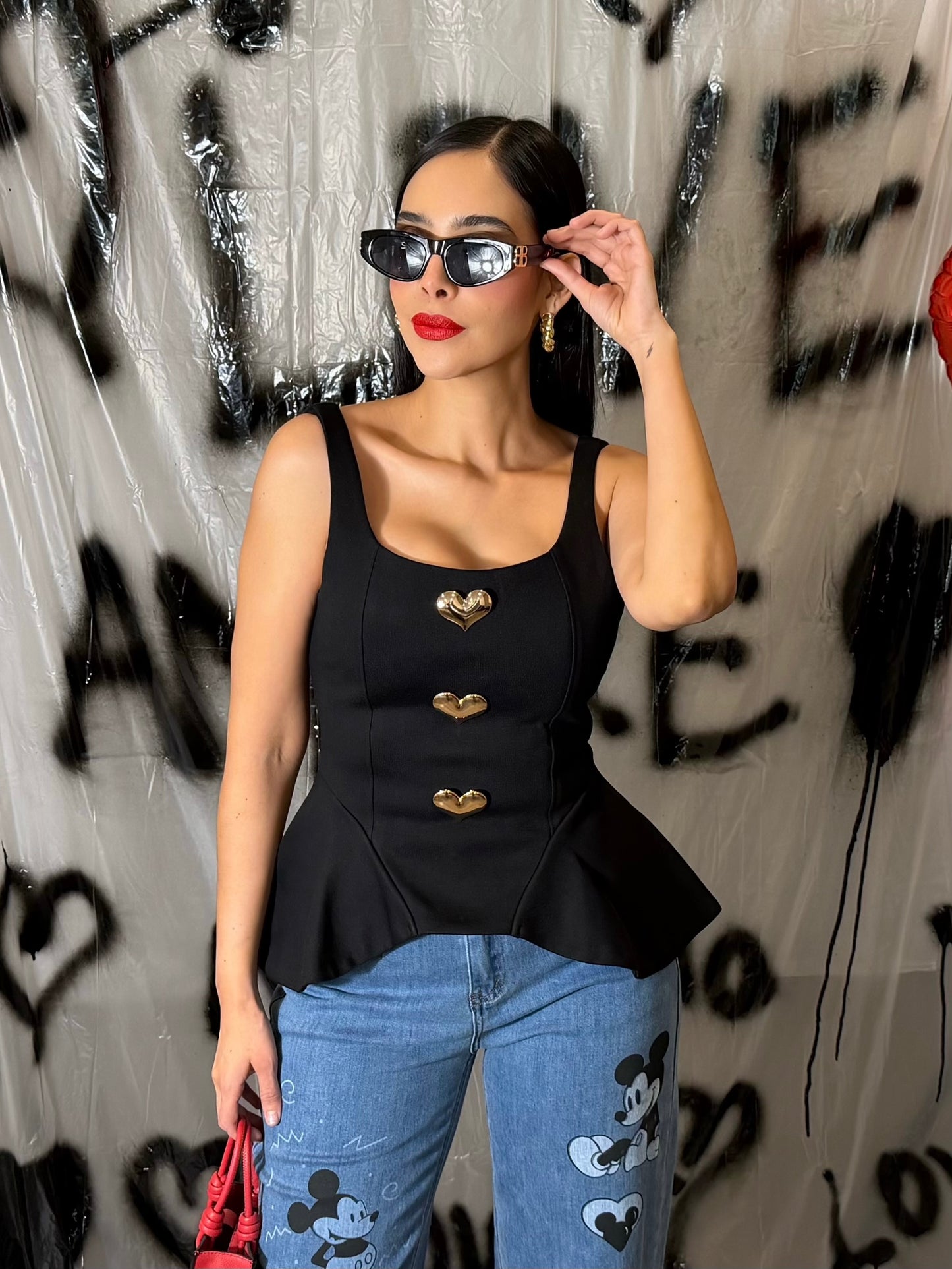 Blusa Peplum Corazones