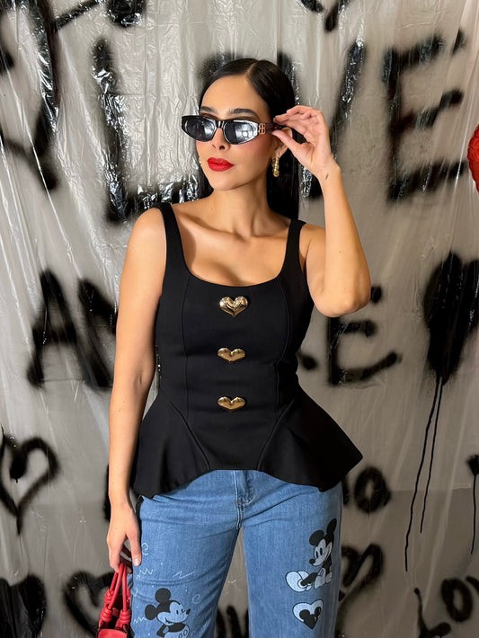 Blusa Peplum Corazones