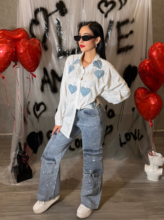 Jeans Cargo Cristales